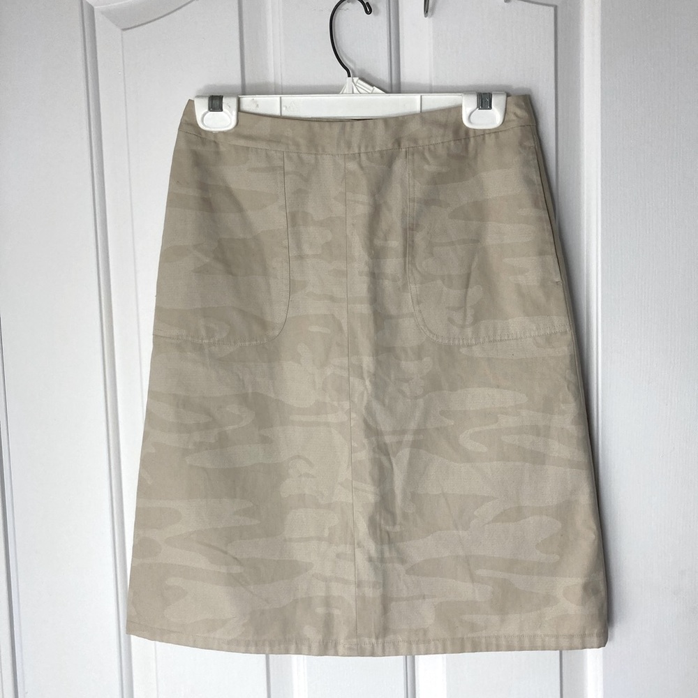 Banana Republic Tan Camouflage A-Line Skirt
